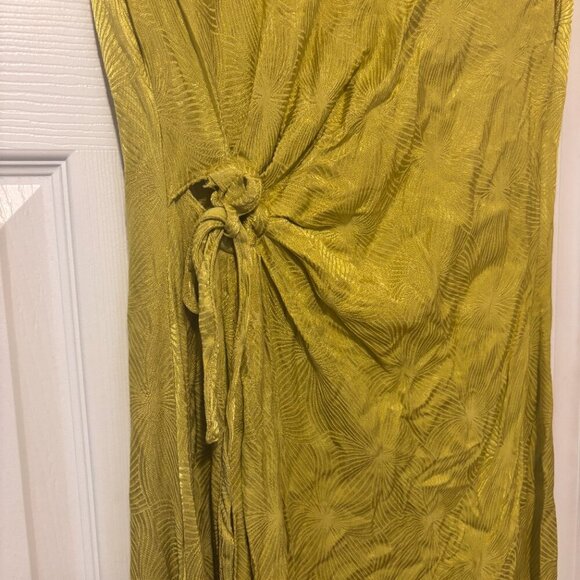 House of Harlow 1960 l Green Ruched Midi Slip Dress Womens Size Medium - Picture 4 of 8